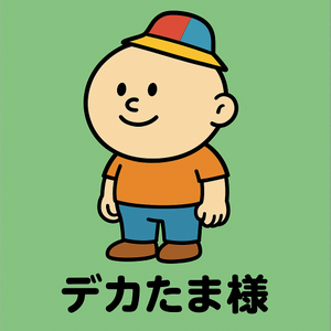 オーバーサイズ俱楽部の「デカたま様」。帽子が見つからないビッグヘッドの持ち主。