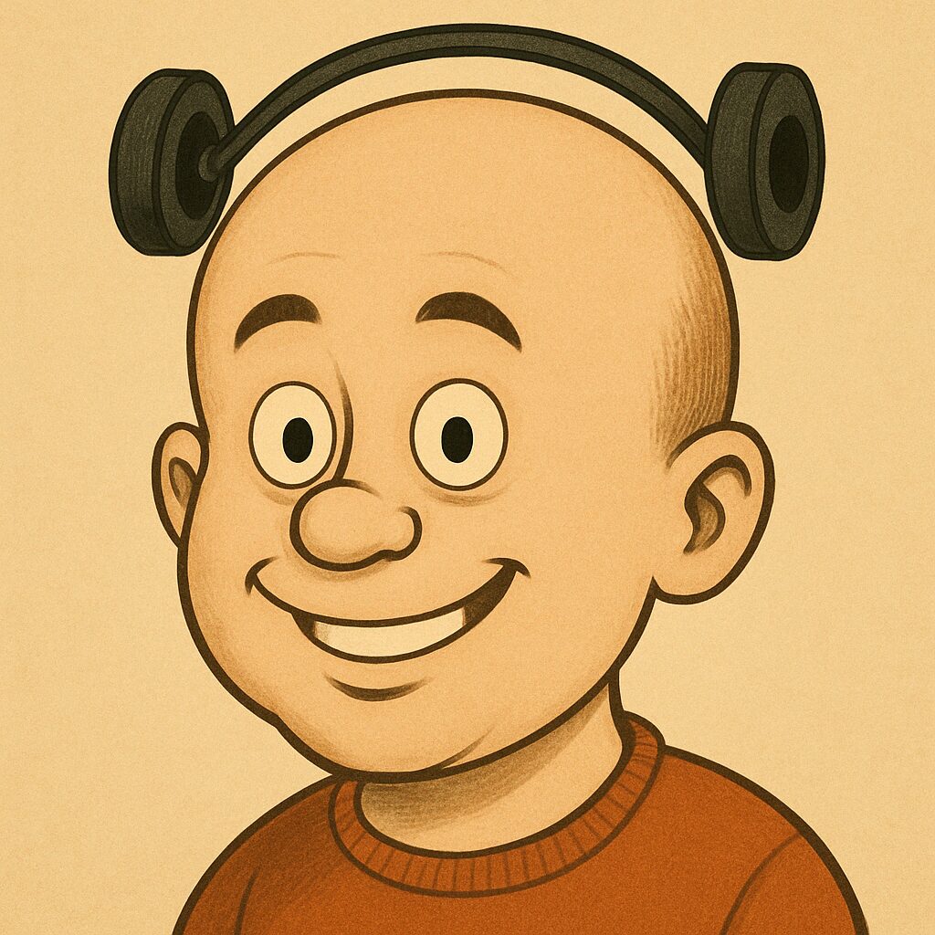 頭が大きすぎて、ヘッドフォンのパッドが耳に届かず、頭の上で浮いているデカたま様のイラスト。 「ヘッドフォンが…届かない!?デカたま様の頭囲悲劇」 耳には届かない──