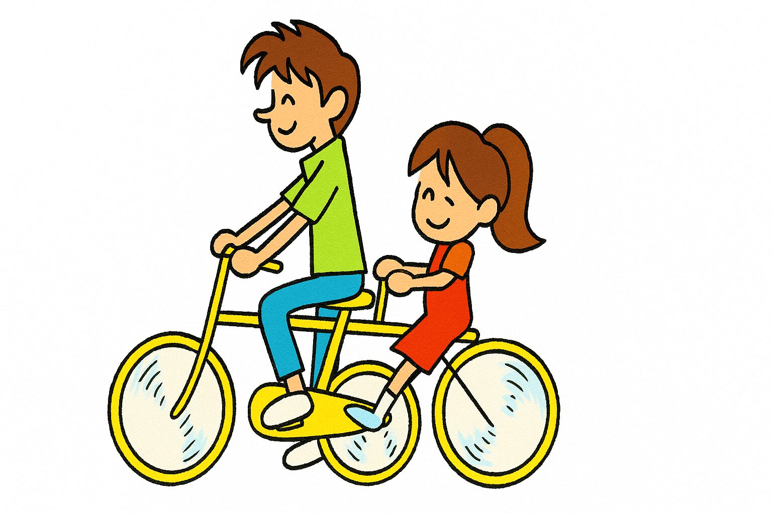 身長差のある夫婦が三輪自転車に仲良く乗っているイラスト。背の高い男性と小柄な女性の対比が微笑ましい。 リアルチッチとサリーみたいな身長差夫婦の3輪自転車デート 身長192cmのタッカーズと、148cmの奥さん。仲良く3輪自転車に乗っているところ。